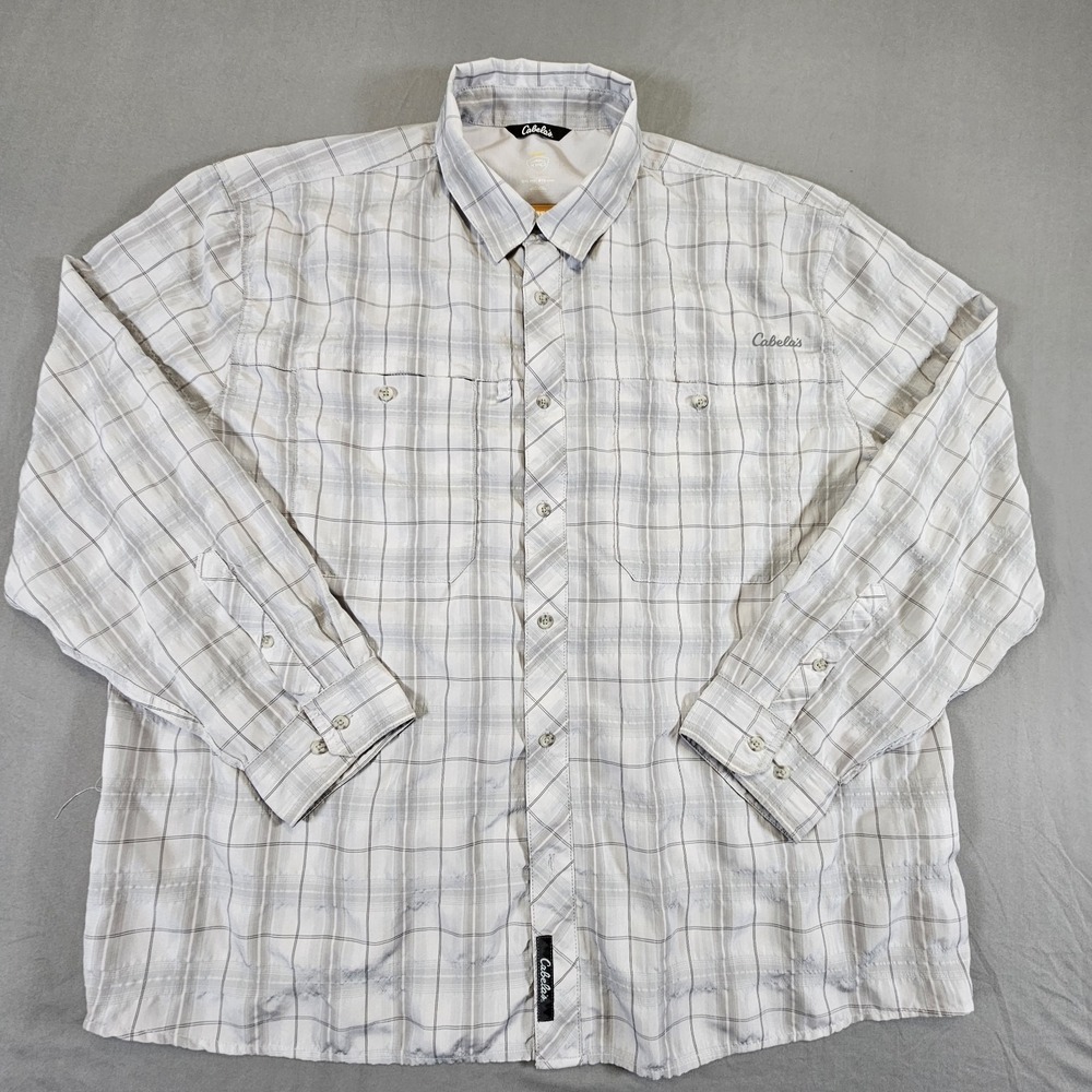 Cabelas XPG Shirt Mens 2XL Grey Outdoor Fishing Hiking XPG Insect Defense - Picture 3 of 15